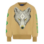 Marcelo Burlon Felpa Chiusa con Cappuccio tinta unita con Logo Cammello per Bambino FCMJBSW075 CAMMELO MARCELO BURLON 