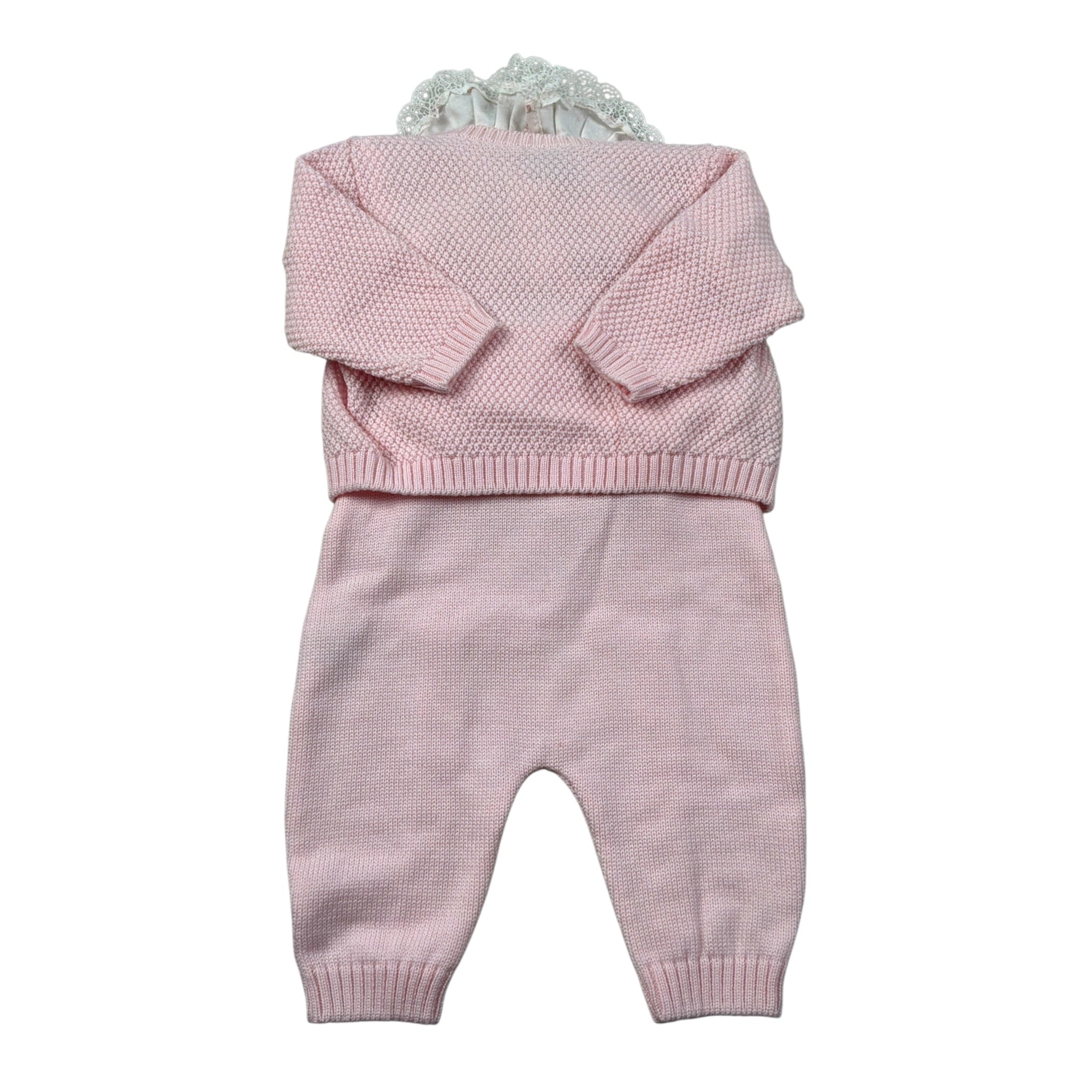 Marlu' Completo 3 Pezzi Cardigan-Salopette-Camicia Rosa per Neonata IB2131 ROSA MARLU' 