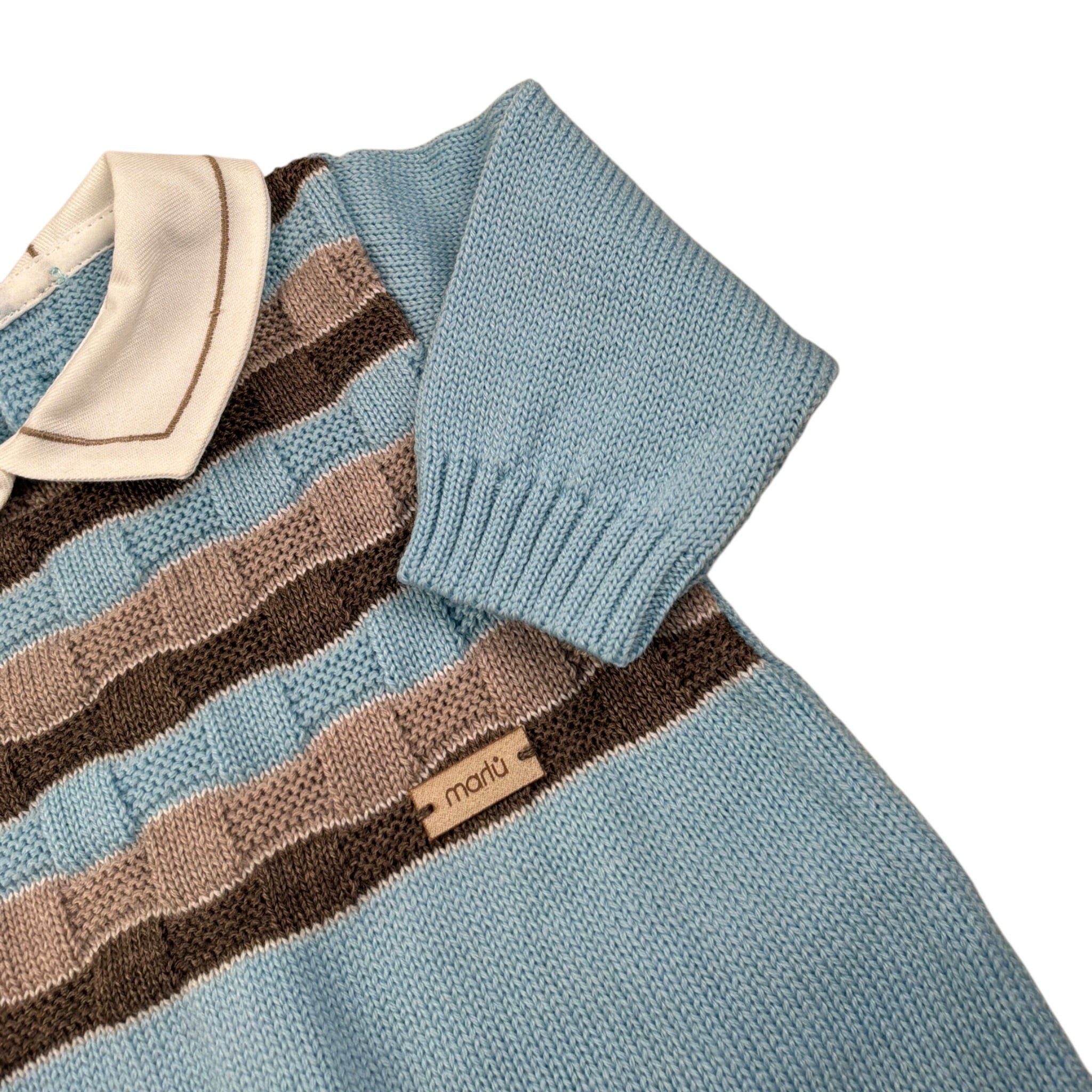 Marlu' Tutina tinta unita con Fantasia Azzurro per Neonato IB6710 AZZURRO MARLU' 