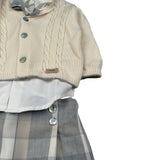Marlu' Completo 4 Pezzi Cardigan-Camicia-Pantalone-Papillon Panna per Neonato IH71460 PANNA MARLU' 