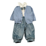 Marlu' Completo 4 Pezzi Cardigan-Camicia-Pantalone-Papillon Azzurro per Neonato IM20760 AZZURRO MARLU' 