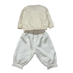Marlu' Completo 4 Pezzi Cardigan-Camicia-Pantalone-Papillon Panna per Neonato IM20860 PANNA MARLU' 