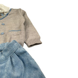 Marlu' Completo 4 Pezzi Cardigan-Camicia-Pantalone-Papillon Grigio/Azzurro per Neonato IM21160 GRIGIO/AZZURRO MARLU' 