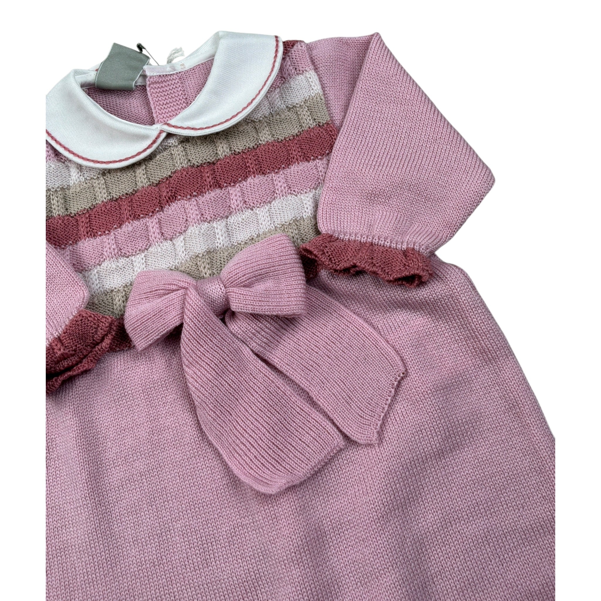 Marlu' Tutina tinta unita con Fantasia Rosa per Neonata IN2310 ROSA MARLU' 