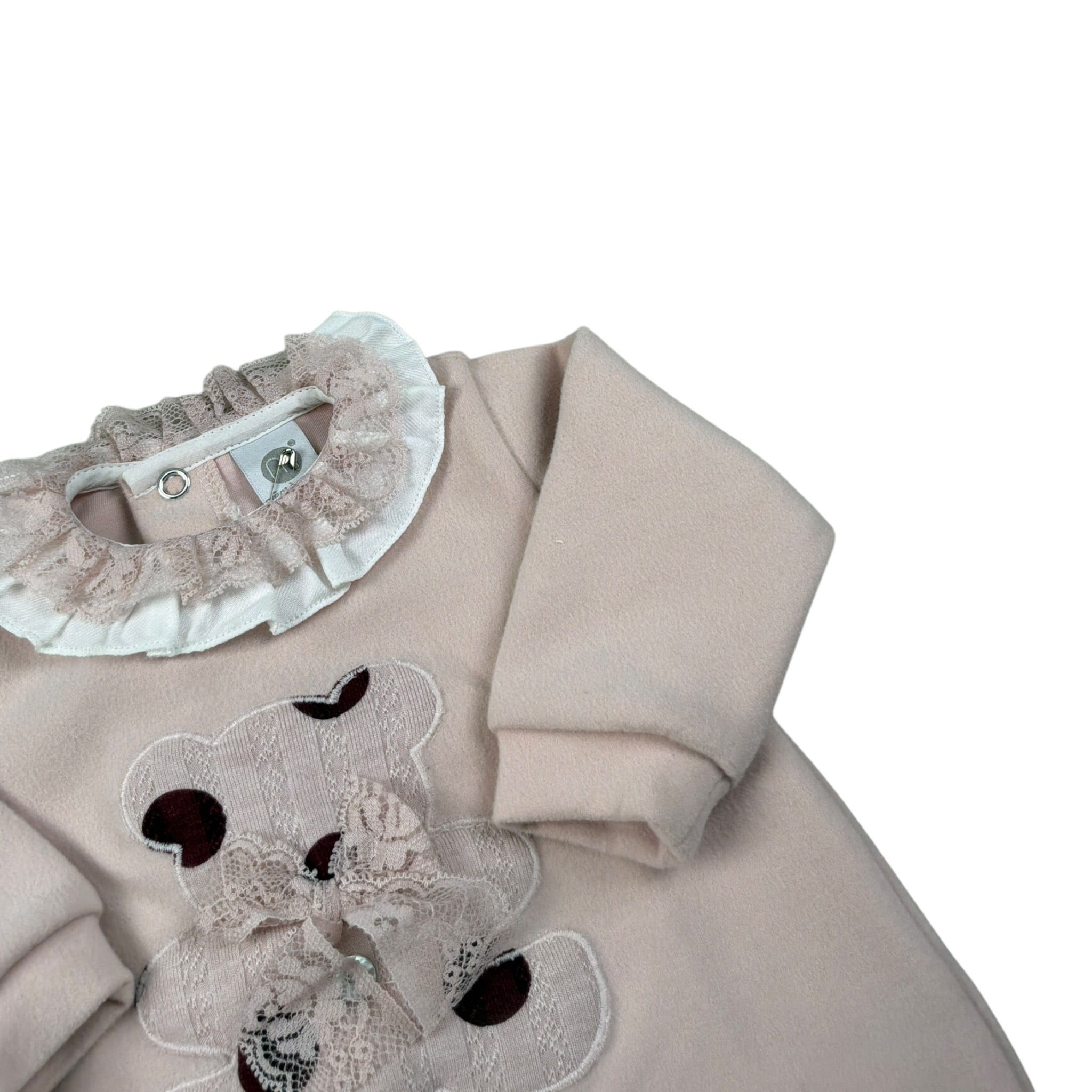 Marlu' Tutina tinta unita con Colletto Rosa per Neonata IN2614 ROSA MARLU' 