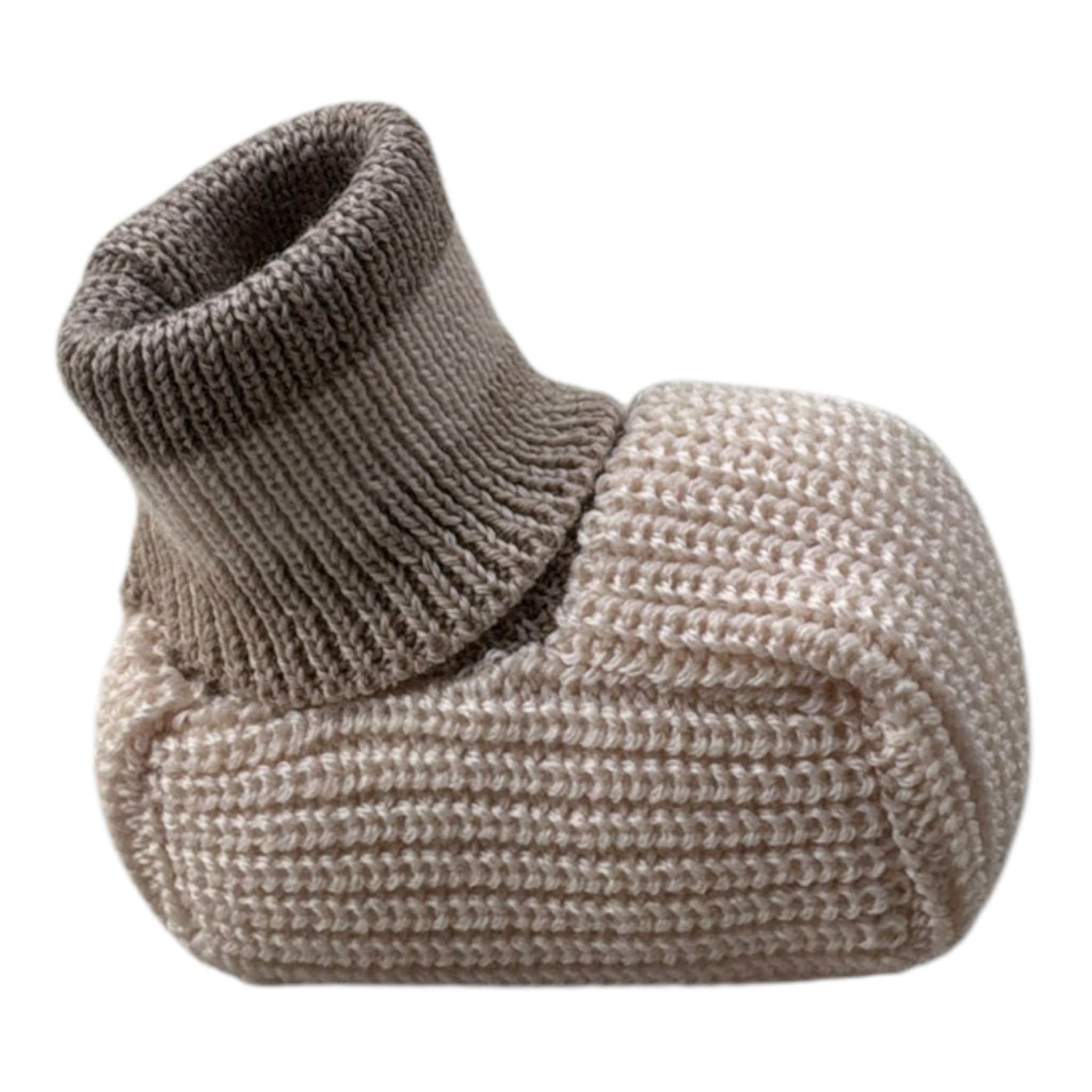 Marlu' Babbucce tinta unita In Maglia Beige per Neonato IN56SS BEIGE MARLU' 