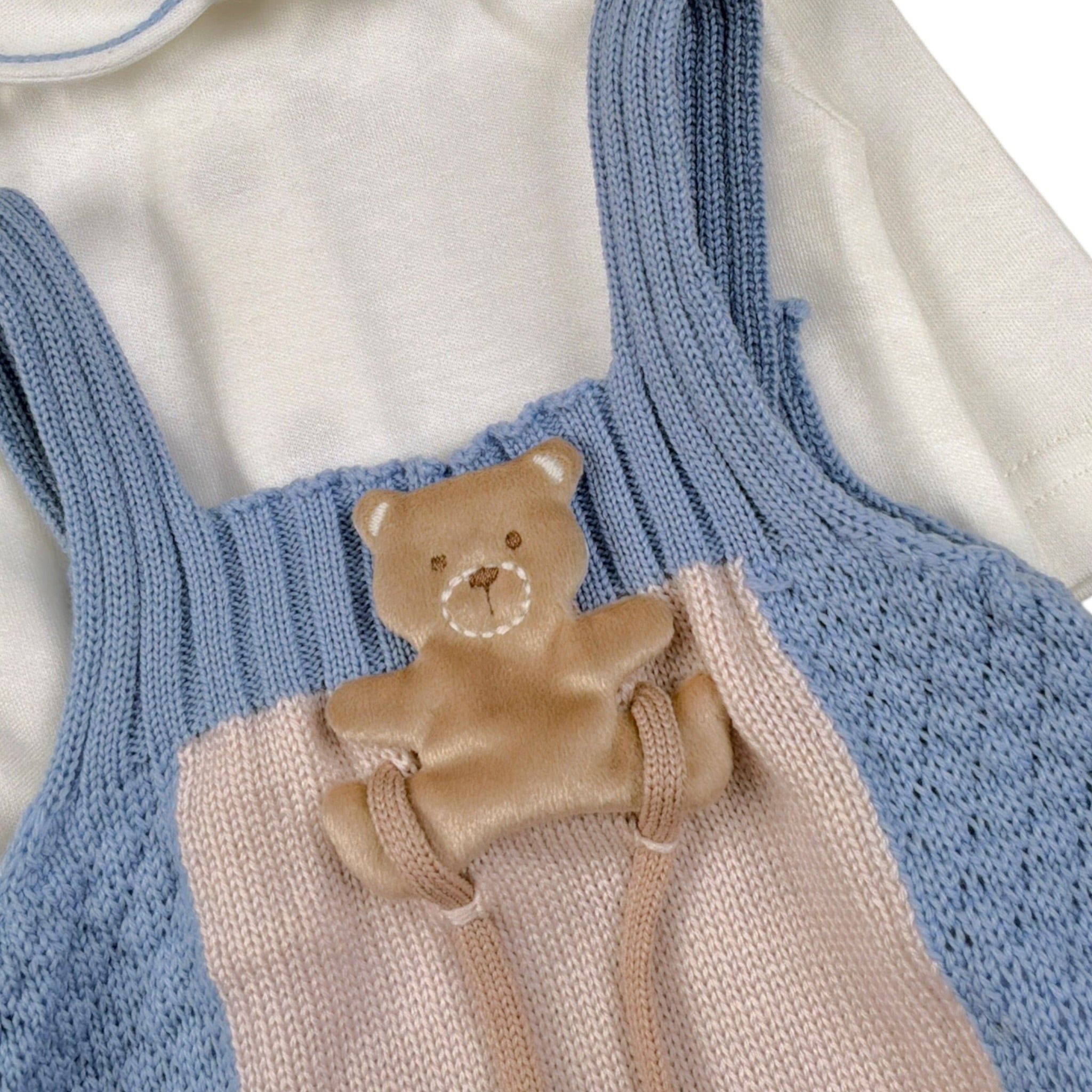 Marlu' Completo 3Pz Salopette-Body-Coprispalle Azzurro per Neonata IN5731 AZZURRO MARLU' 