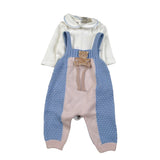 Marlu' Completo 3Pz Salopette-Body-Coprispalle Azzurro per Neonata IN5731 AZZURRO MARLU' 