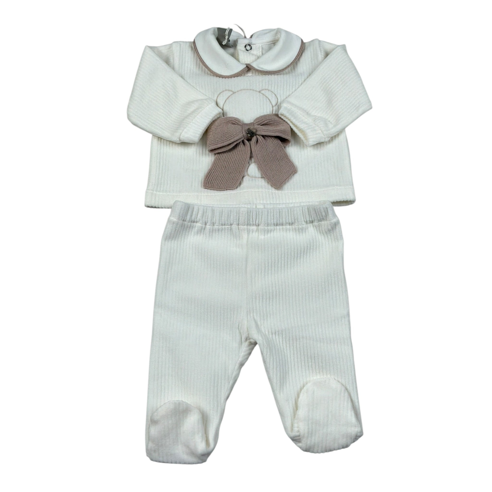 Marlu' Completo 2 Pezzi Maglia-Ghettina tinta unita Panna per Neonato IN5951 PANNA MARLU' 