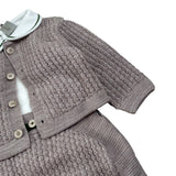 Marlu' Completo 3Pz Salopette-Shirt-Cardigan Beige per Neonato IN6331 BEIGE MARLU' 