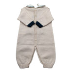 Marlu' Tutina Manica Lunga tinta unita con Ricami Beige per Neonato IN7110 BEIGE MARLU' 