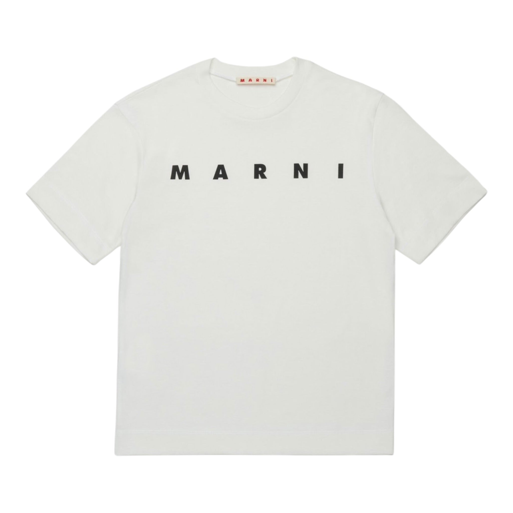 Marni T-Shirt Girocollo tinta unita con Logo Bianco per Bambina M002MVX BIANCO MARNI 