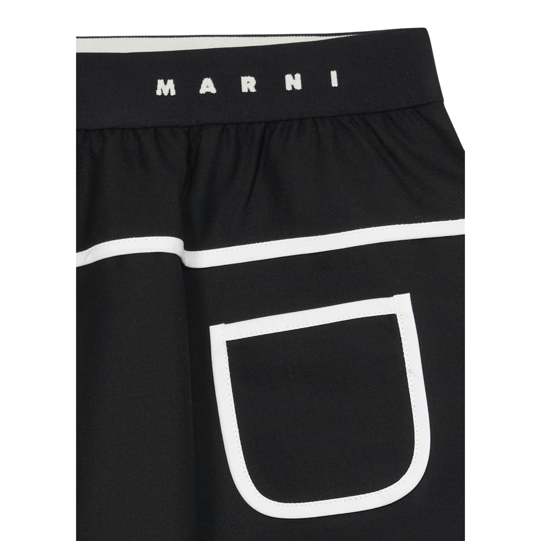 Marni Gonna tinta unita con Logo Nero per Bambina M01507 NERO MARNI 