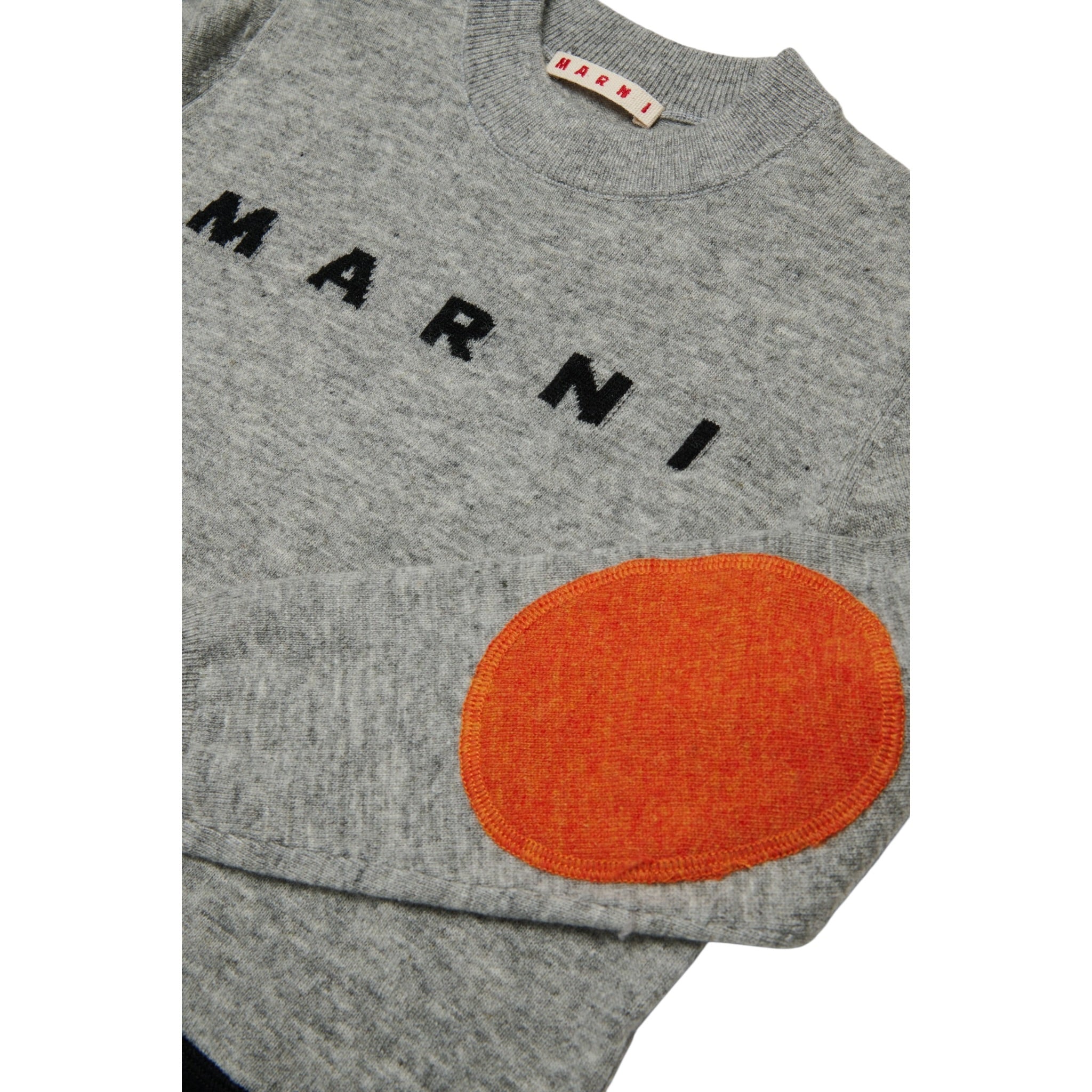Marni Maglia Girocollo tinta unita con Logo Grigio per Bambino M01566 GRIGIO MARNI 