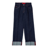 Max&Co. Jeans Tinta Uita con Piegoni Blu per Bambina MX0217 BLU MAX&Co. 