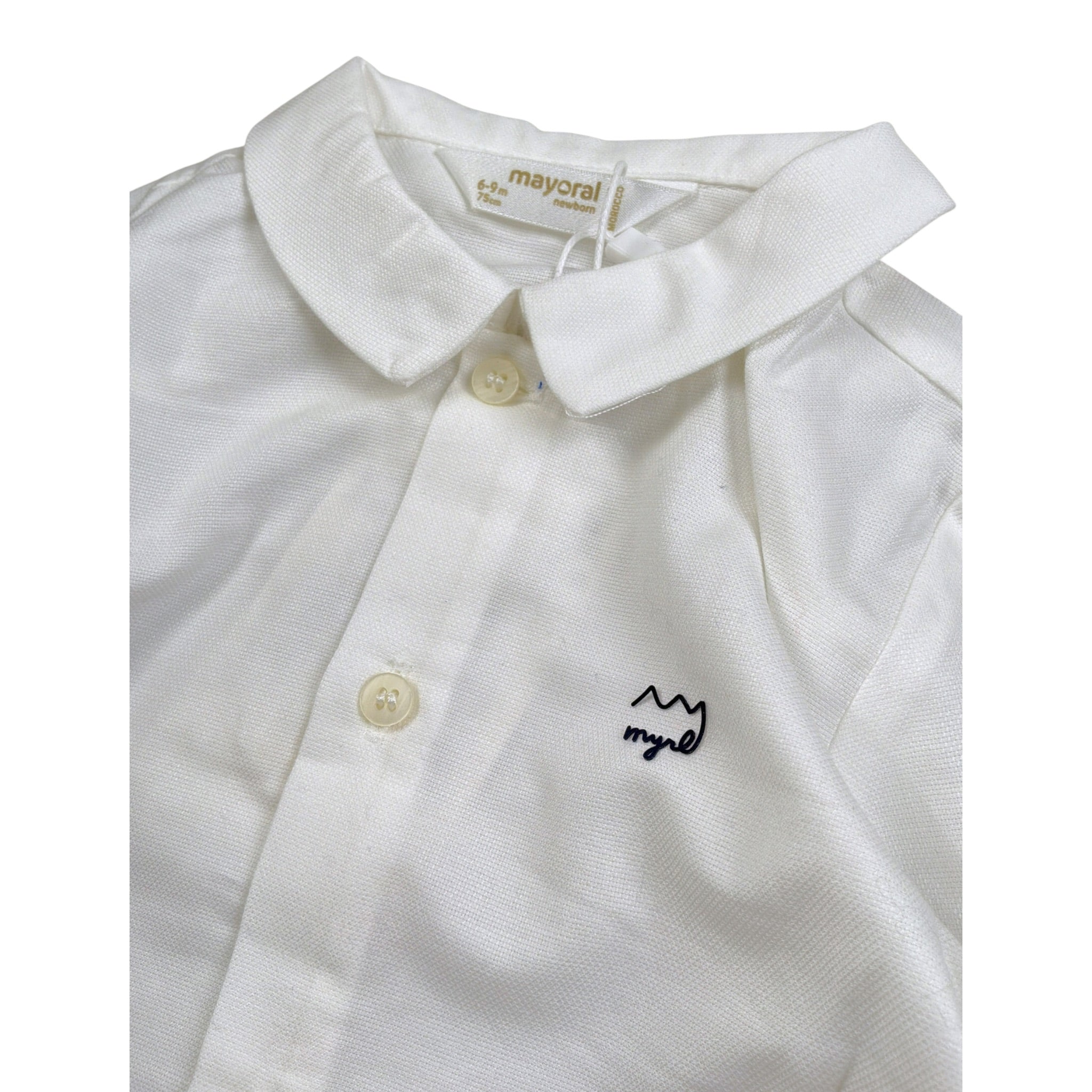 Mayoral Camicia tinta unita con Papillon Bianco per Neonato 1182 BIANCO MAYORAL 