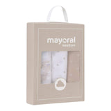 Mayoral Set 3 Pezzi Fazzoletti Bicolore Bianco/Beige per Neonato 19402 BIANCO/BEIGE MAYORAL 