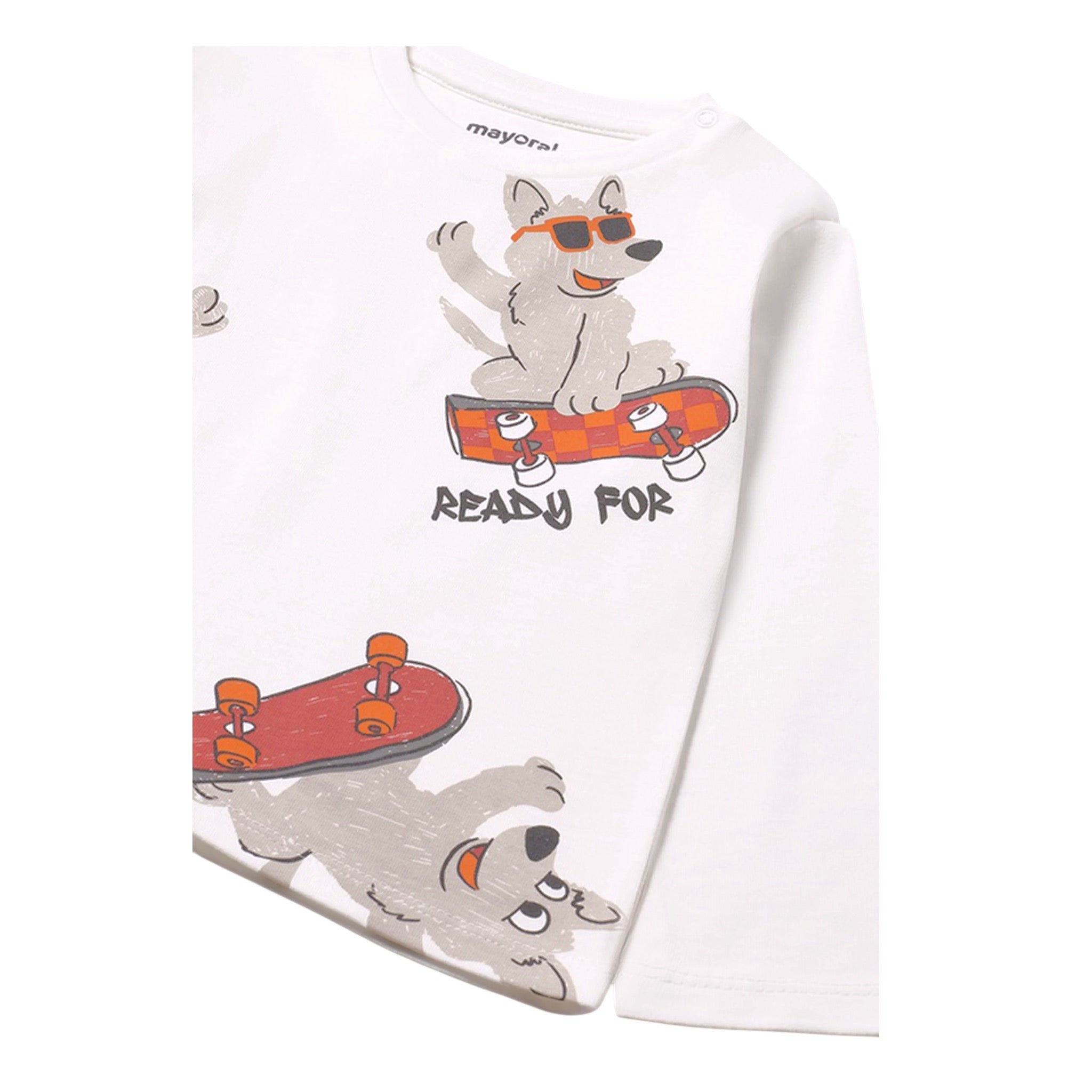 Mayoral Shirt tinta unita con Stampa Bianco per Neonato 2061 BIANCO MAYORAL 