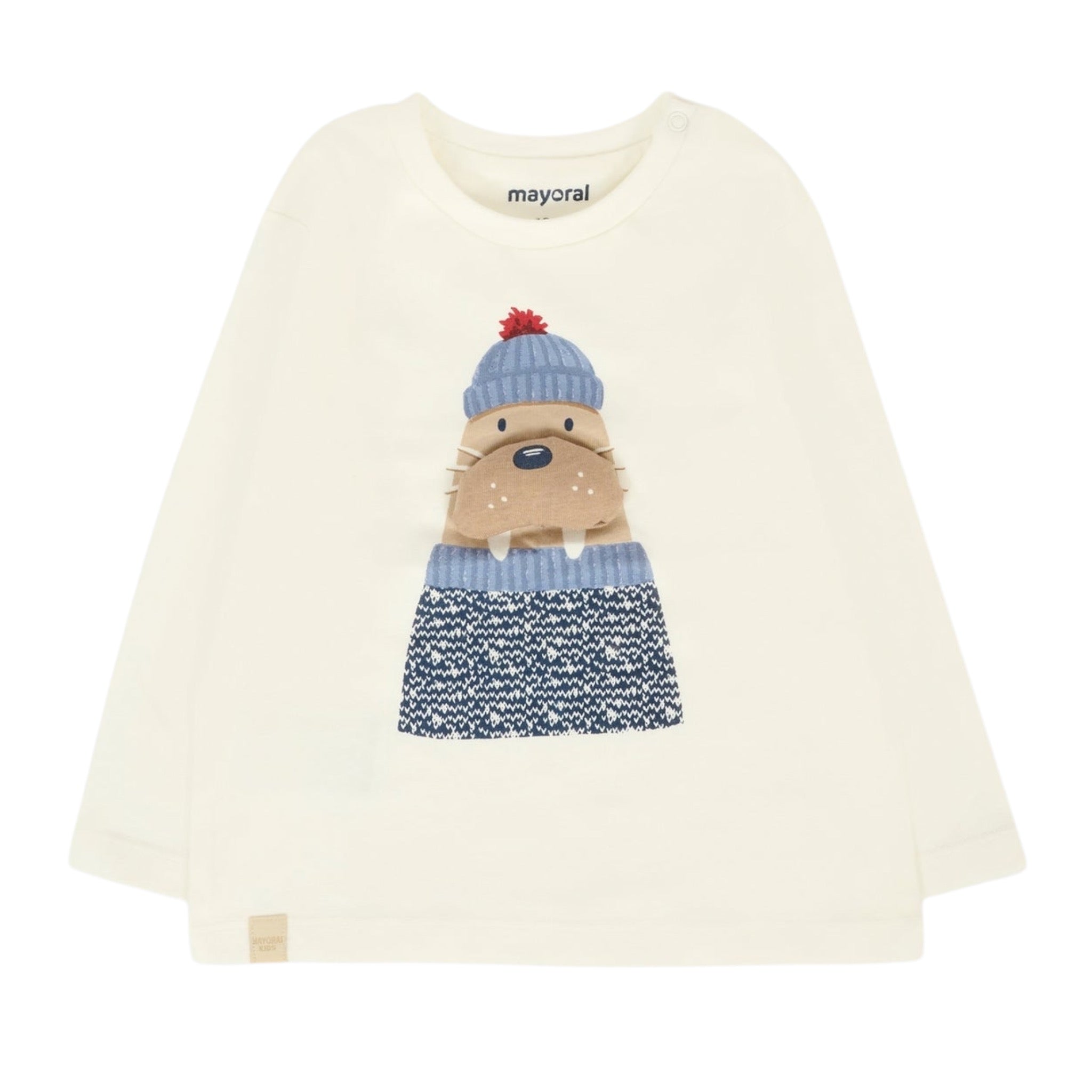 Mayoral Shirt tinta unita con Stampa Bianco per Neonato 2070 BIANCO MAYORAL 