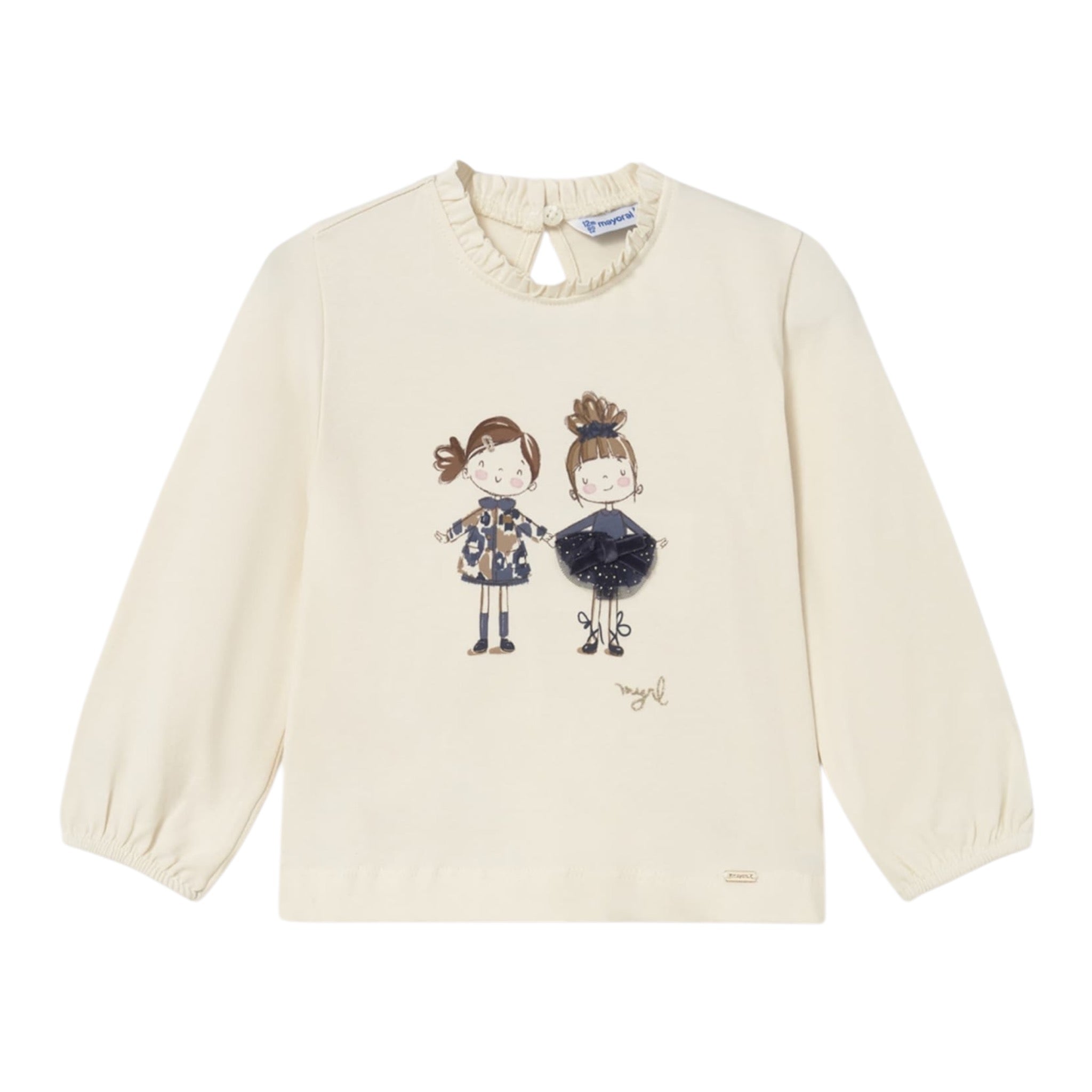 Mayoral Shirt tinta unita con Stampa Beige per Neonata 2075 BEIGE MAYORAL 
