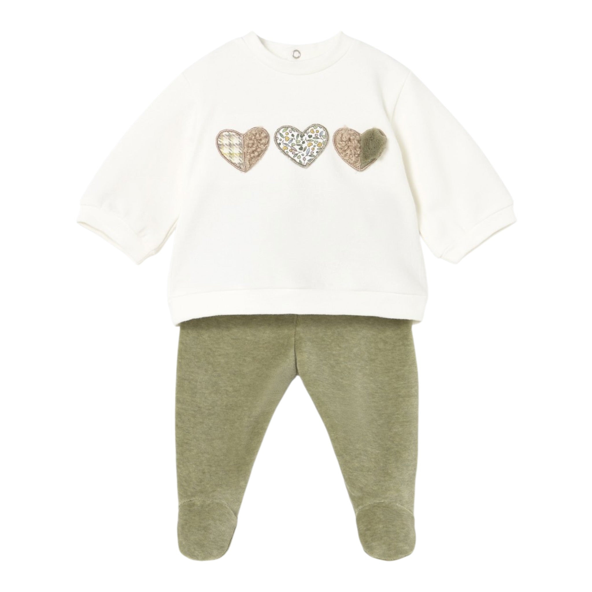 Mayoral Completo 2Pz Shirt-Ghettina Bicolore Bianco/Verde per Neonato 2555 BIANCO/VERDE MAYORAL 