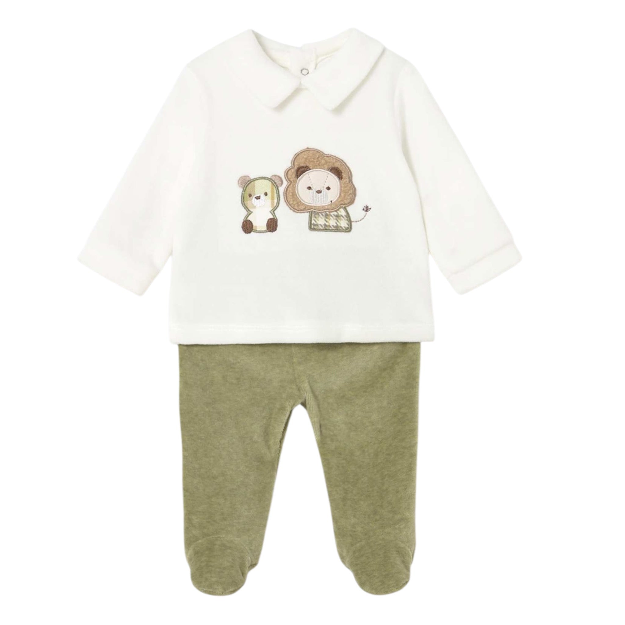 Mayoral Completo 2Pz Ghettina-Maglia In Ciniglia Verde/Bianco per Neonato 2562 VERDE/BIANCO MAYORAL 