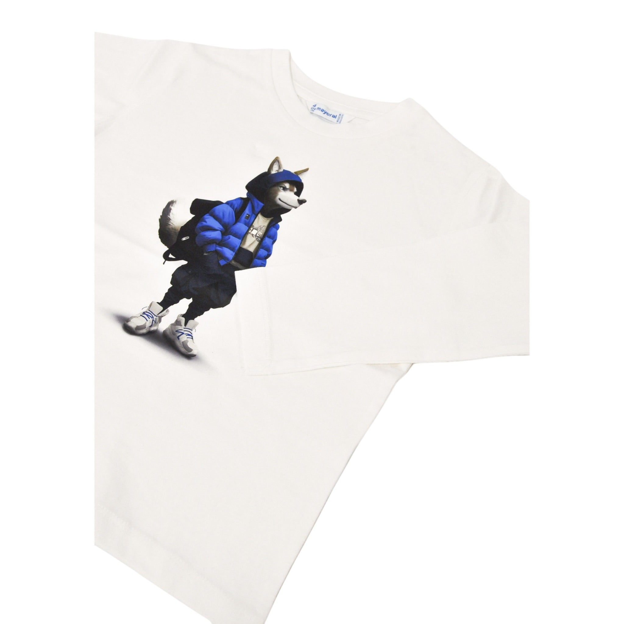 Mayoral Shirt tinta unita Girocollo con Stampa Bianco per Neonato 4083N BIANCO MAYORAL 
