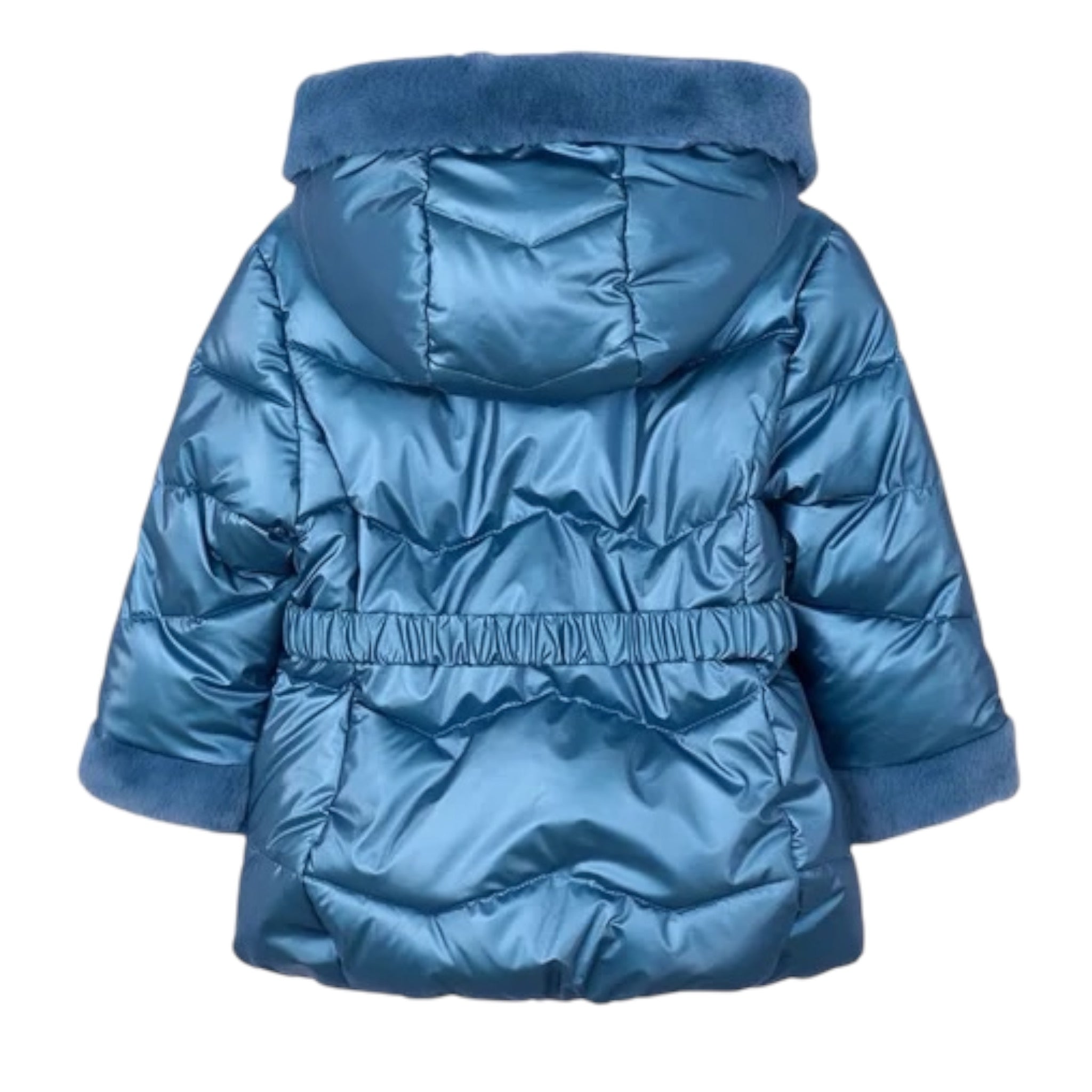 Mayoral Giubbino tinta unita con Zip Cappuccio Azzurro per Bambina 4448 AZZURRO MAYORAL 