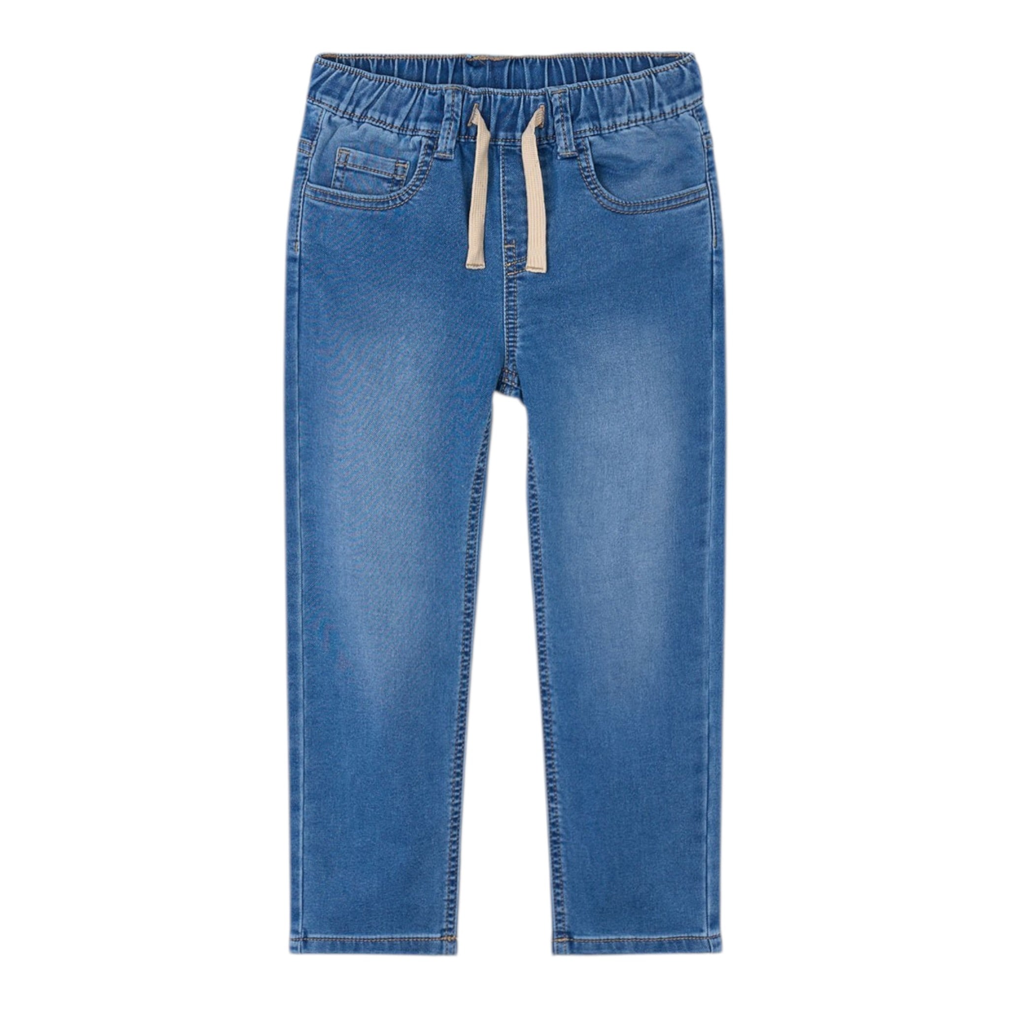 Mayoral Jeans tinta unita con Elastico In Vita Azzurro per Bambino 4566 AZZURRO MAYORAL 