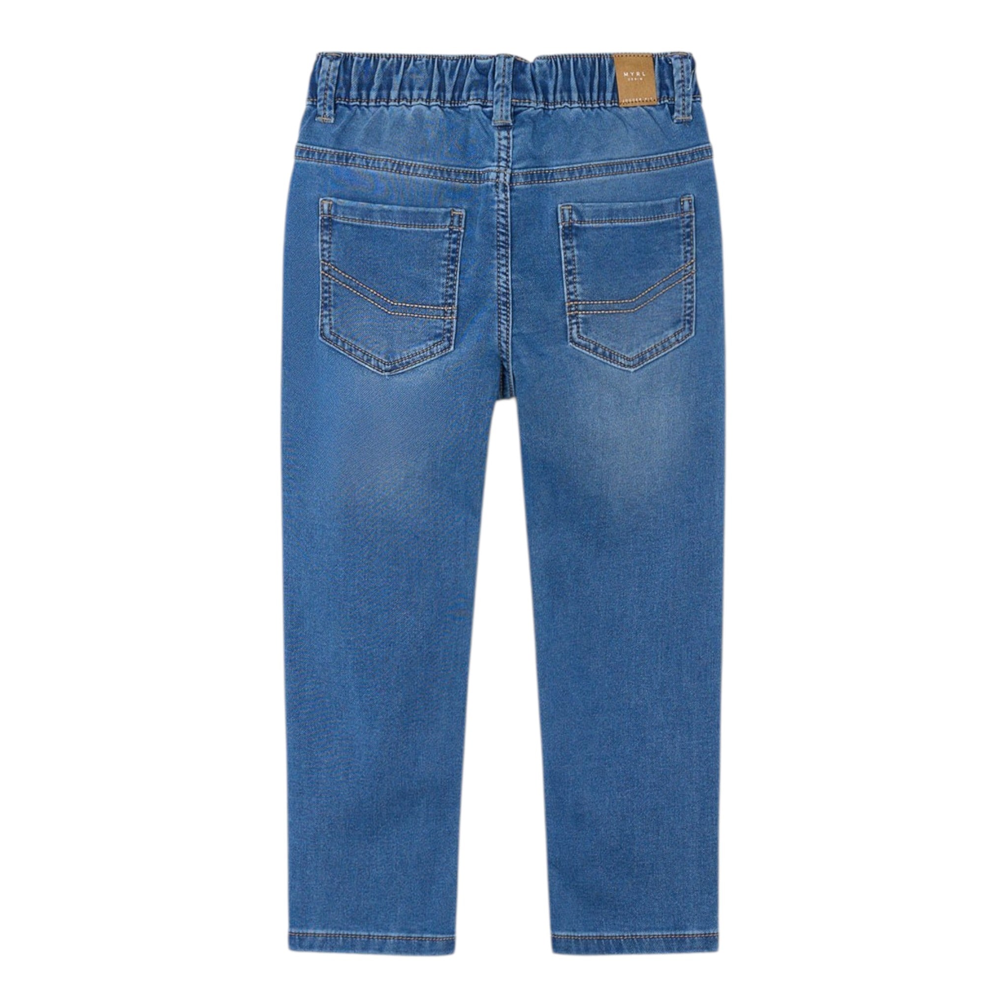 Mayoral Jeans tinta unita con Elastico In Vita Azzurro per Bambino 4566 AZZURRO MAYORAL 