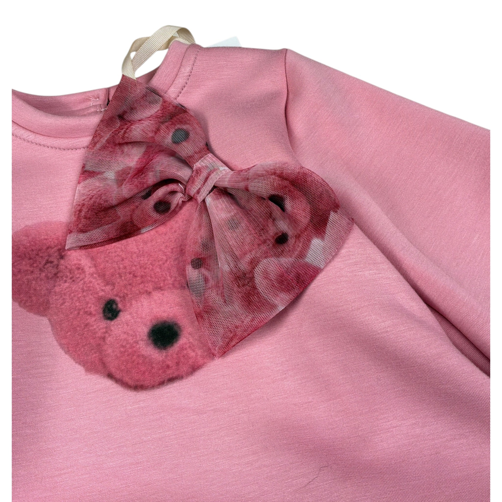Meilisa Bai Abito tinta unita con Tulle E Stampa Rosa per Neonata FFL6691 ROSA MEILISA BAI 