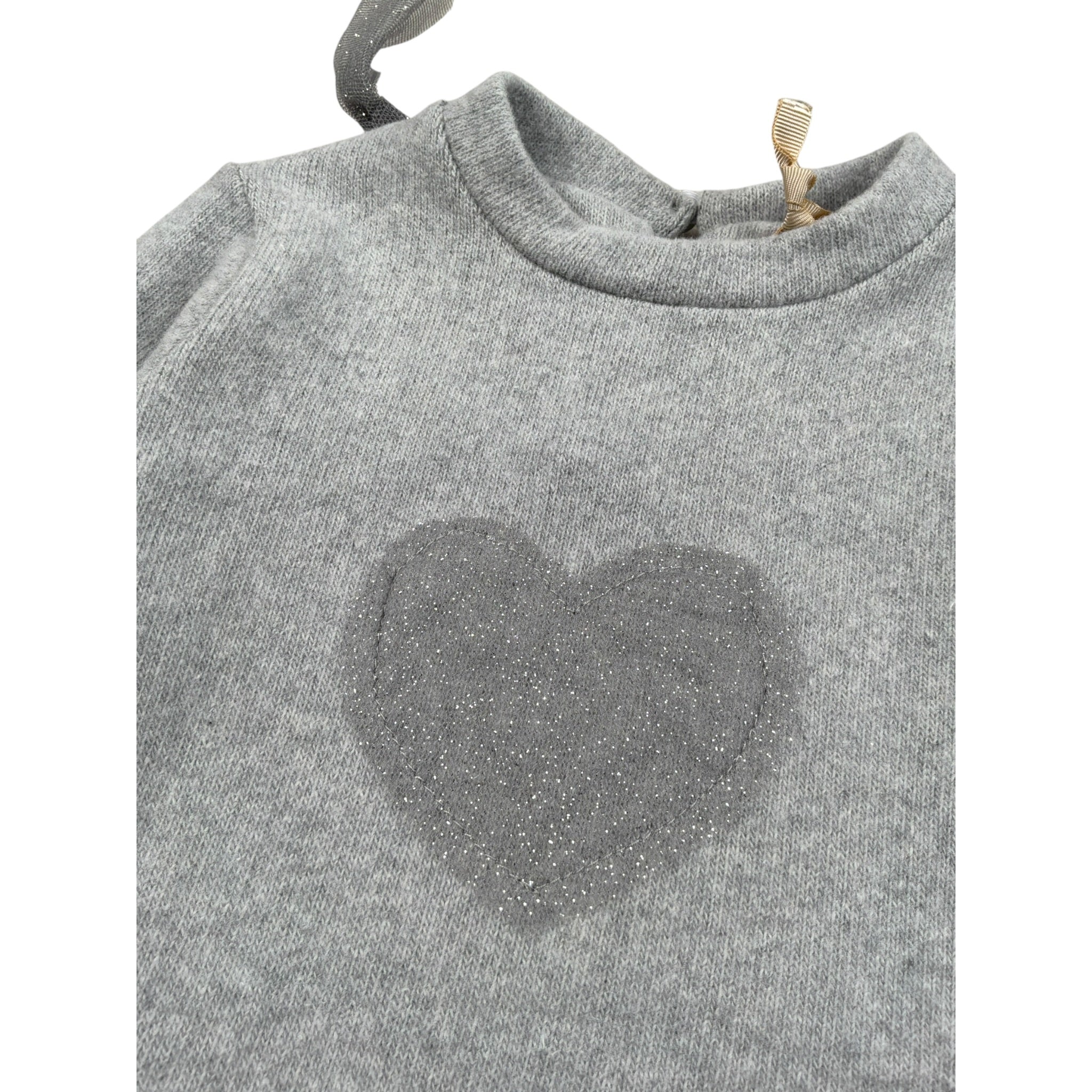 Meilisa Bai Abito Manica Lunga tinta unita con Tulle Grigio per Neonata FL5925 GRIGIO MEILISA BAI 