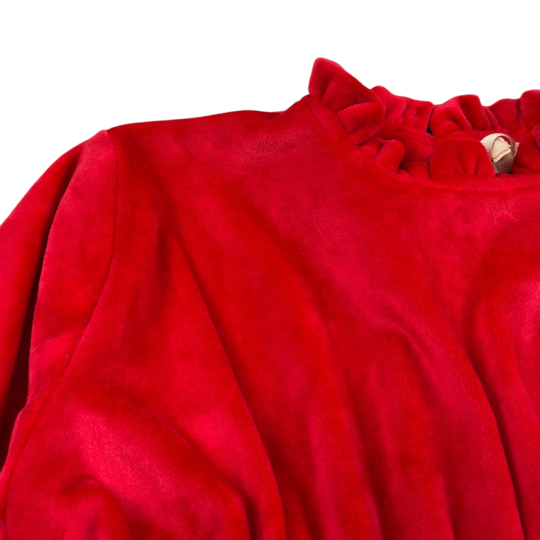 Meilisa Bai Abito Manica Lunga tinta unita In Velluto Rosso per Bambina FL6028 ROSSO MEILISA BAI 