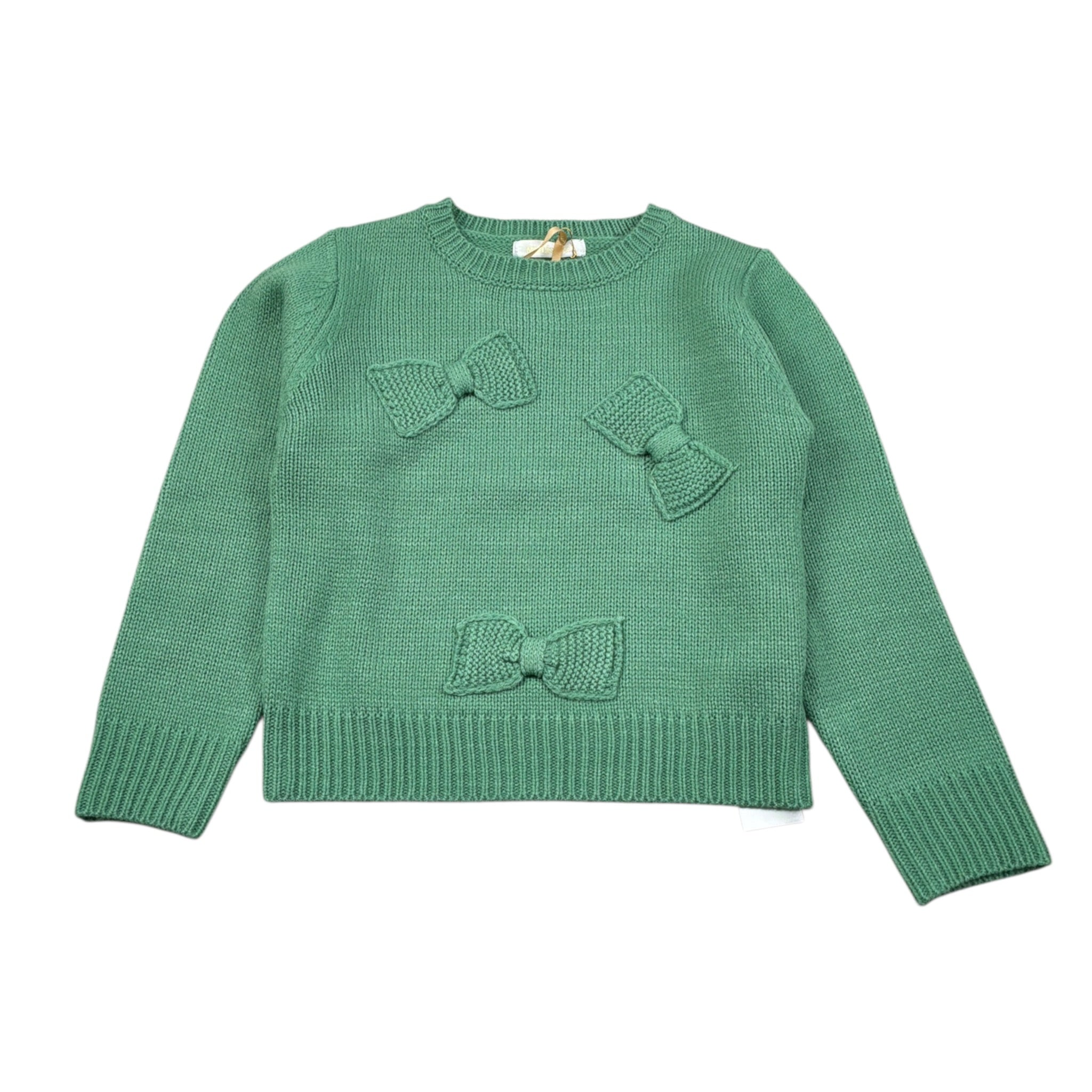 Meilisa Bai Maglia tinta unita con Ricami Verde per Bambina FL6541 VERDE MEILISA BAI 