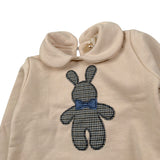 Meilisa Bai Felpa tinta unita con Colletto E Stampa Beige per Neonata FL6648 BEIGE MEILISA BAI 