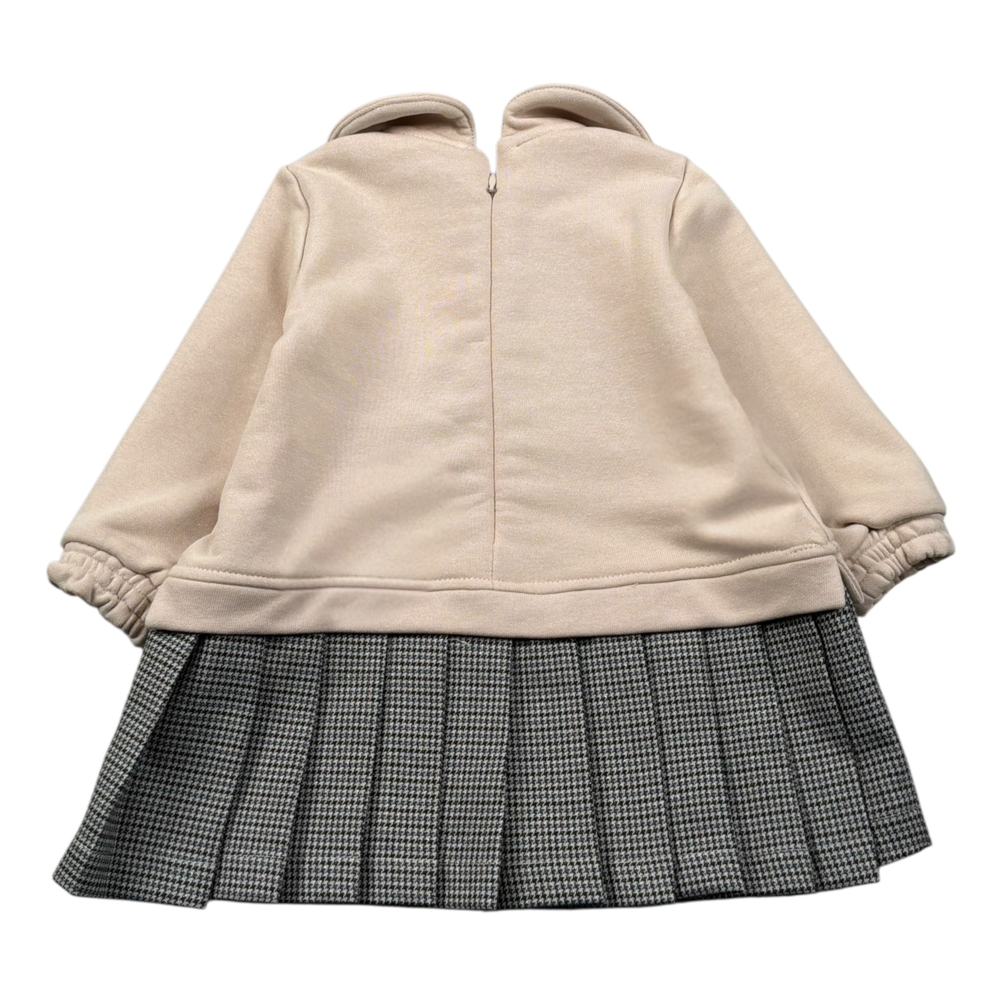 Meilisa Bai Abito Manica Lunga Bicolore Beige per Neonata FL6654N BEIGE MEILISA BAI 