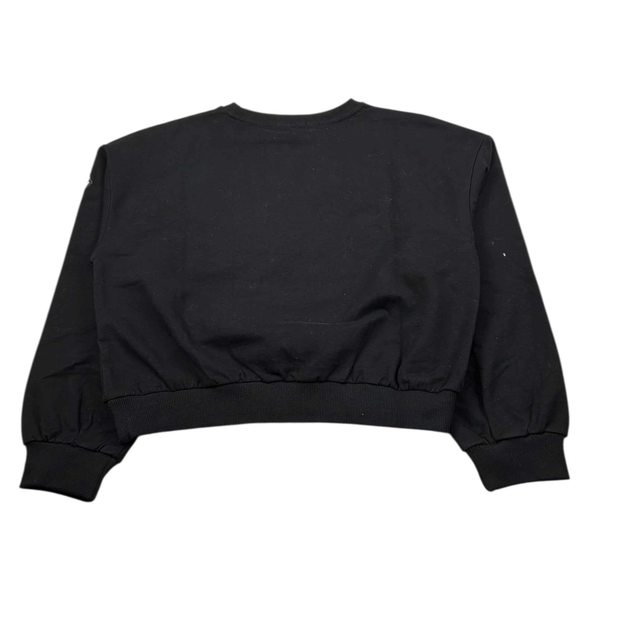 Met Felpa Chiusa Girocollo con Stampa Nero per Bambina FLMT NERO MET 