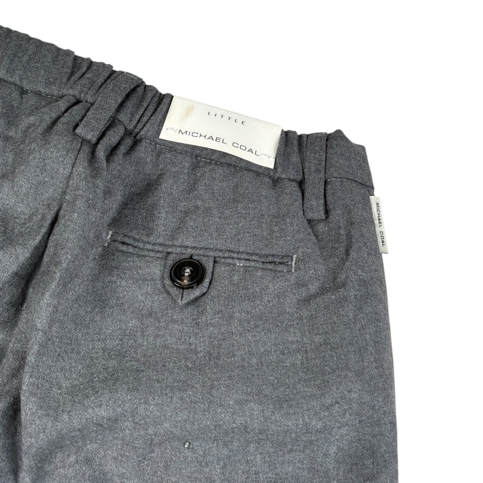 Michael Coal Pantalone tinta unita con Elastico In Vita Grigio per Bambino LITFRK3712 GRIGIO MICHAEL COAL 