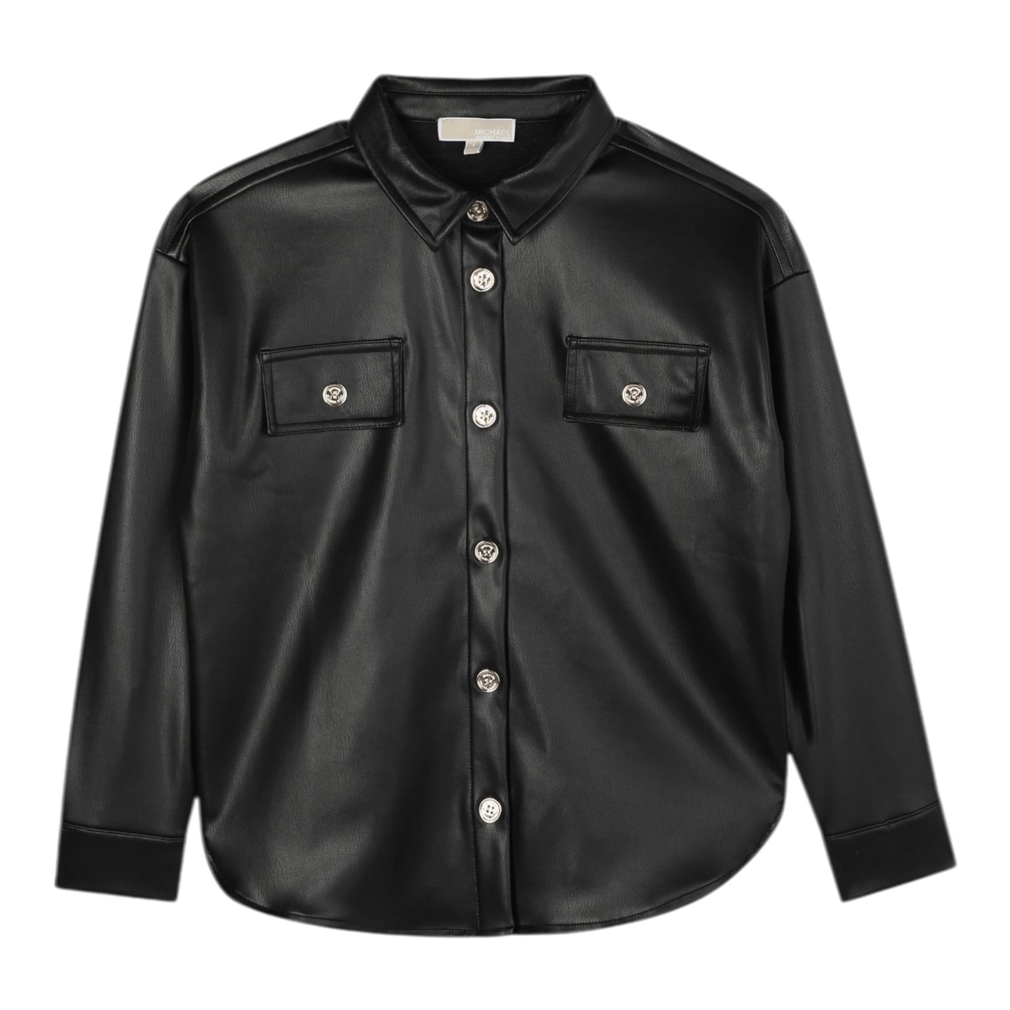 Michael Kors Camicia Manica Lunga In Ecopelle Nero per Bambina R30437 NERO MICHAEL KORS 
