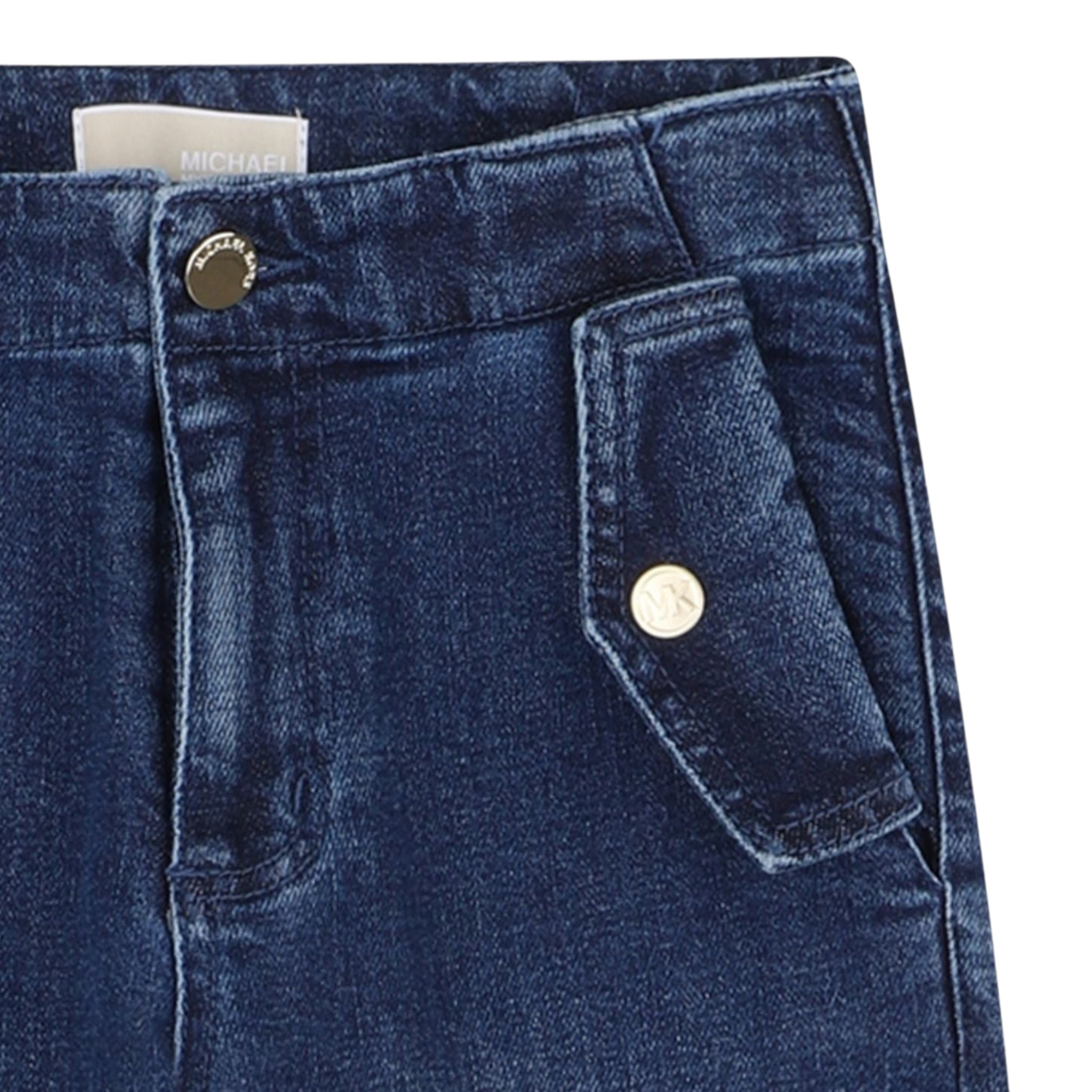 Michael Kors Jeans tinta unita con Girovita Regolabile Blu per Bambina R30447X BLU MICHAEL KORS 