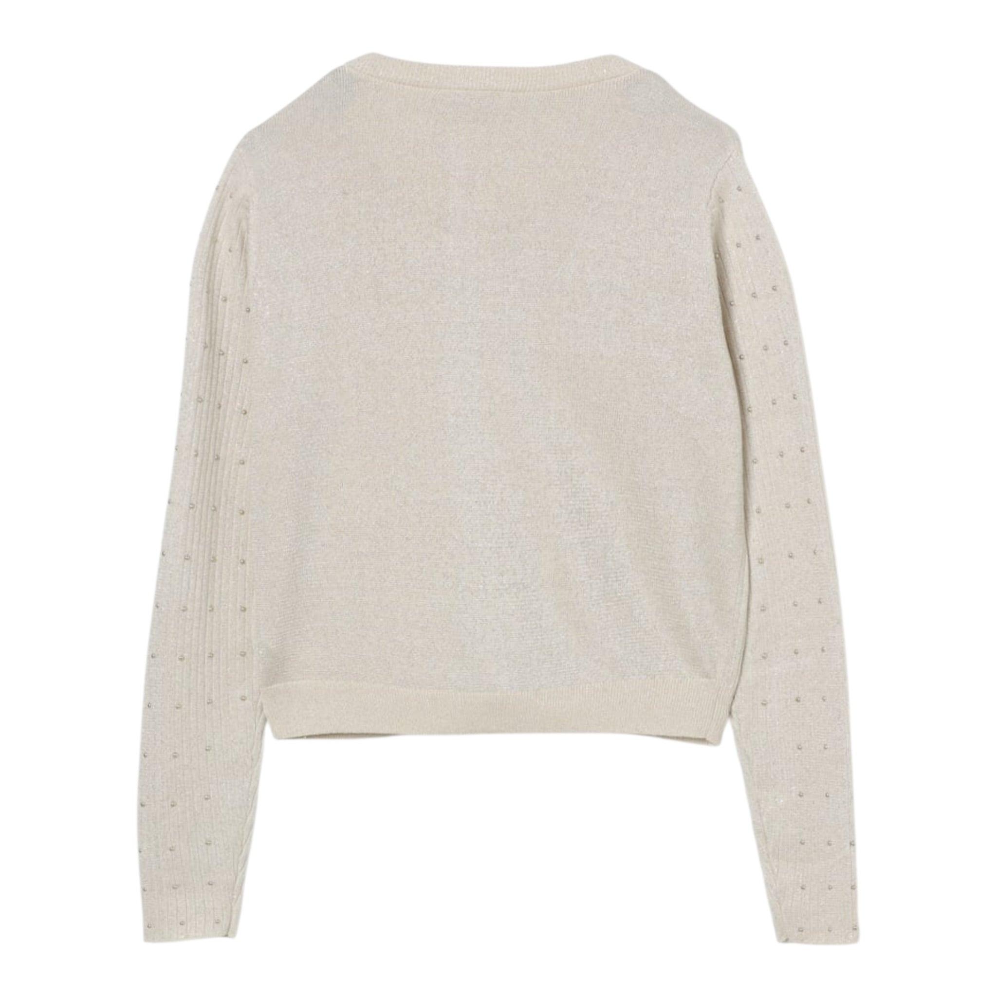 Michael Kors Cardigan tinta unita con Applicazioni Beige per Bambina R30466 BEIGE MICHAEL KORS 