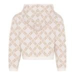 Michael Kors Felpa con Zip E Cappuccio tinta unita Panna per Bambina R30470X PANNA MICHAEL KORS 