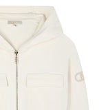 Michael Kors Felpa con Zip E Cappuccio tinta unita Crema per Bambina R30471 CREMA MICHAEL KORS 