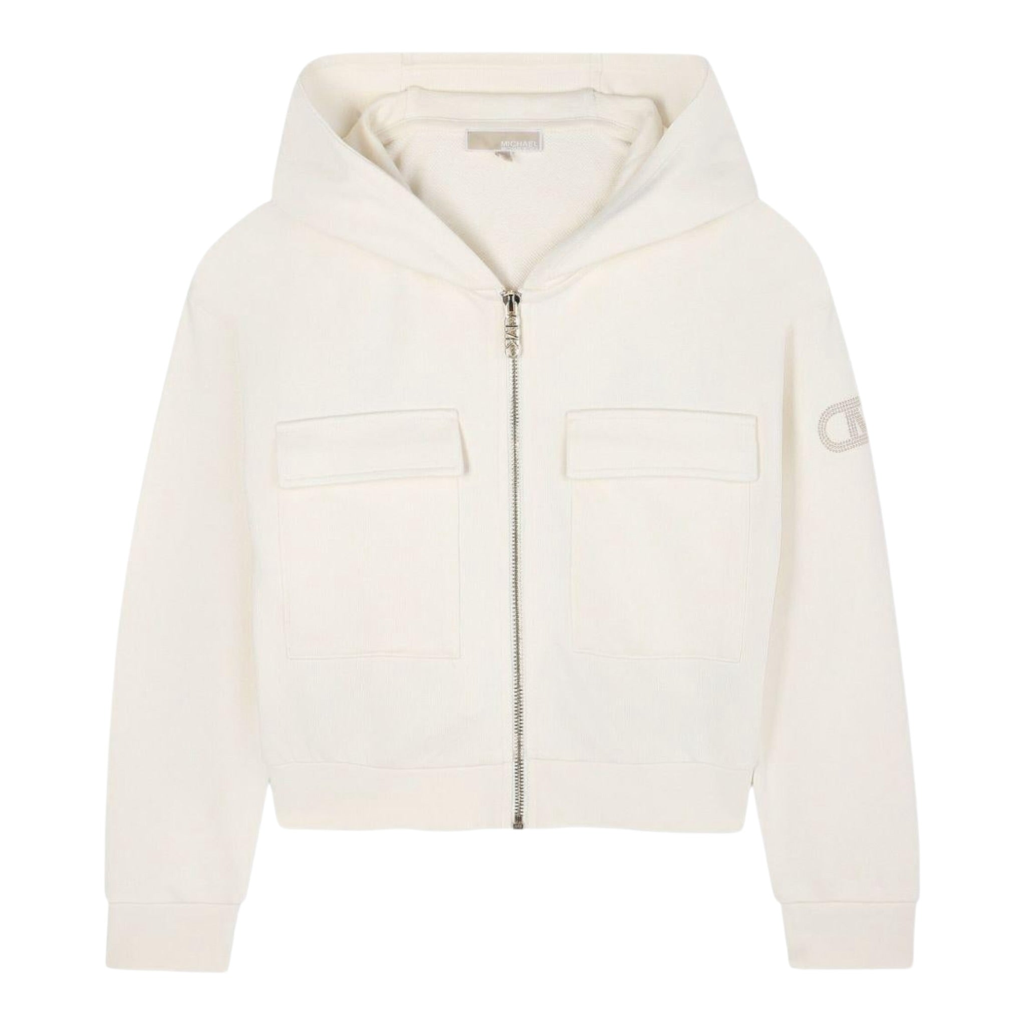 Michael Kors Felpa con Zip E Cappuccio tinta unita Crema per Bambina R30471X CREMA MICHAEL KORS 