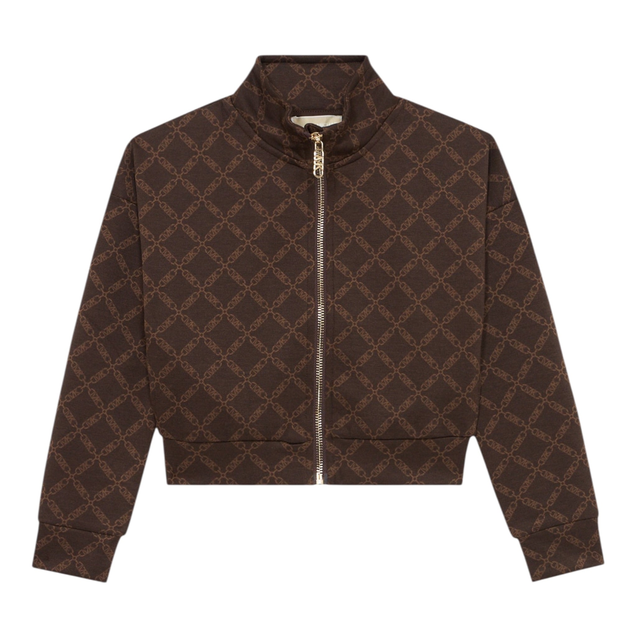 Michael Kors Felpa con Zip tinta unita con Loghi Marrone per Bambina R30472J MARRONE MICHAEL KORS 