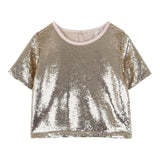 Michael Kors Camicia Mezza Manica Paillettata Oro per Bambina R30477 ORO MICHAEL KORS 