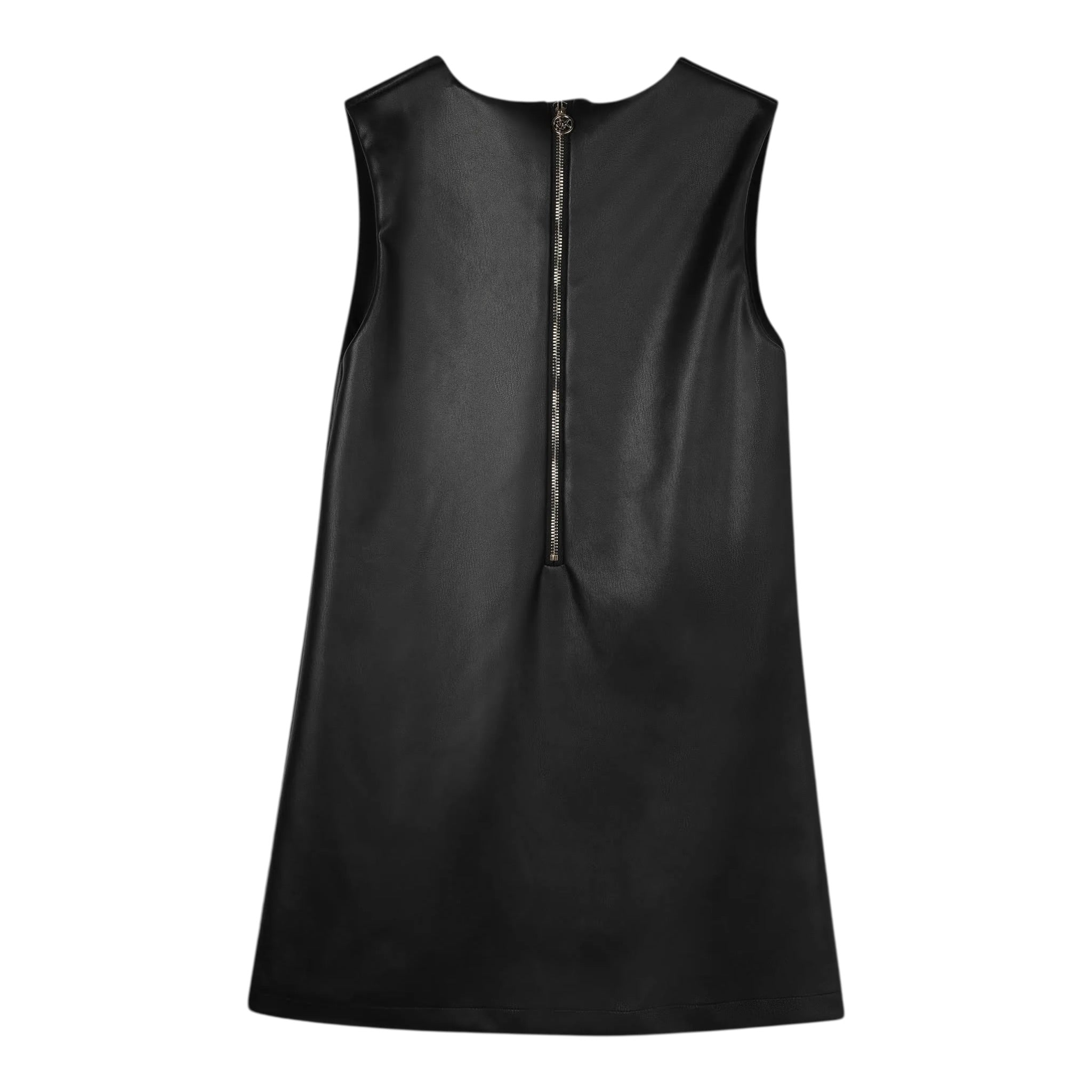 Michael Kors Abito Giromanica tinta unita In Ecopelle Nero per Bambina R30486 NERO MICHAEL KORS 