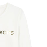 Michael Kors Shirt Girocollo tinta unita con Logo Panna per Neonata R30488X PANNA MICHAEL KORS 