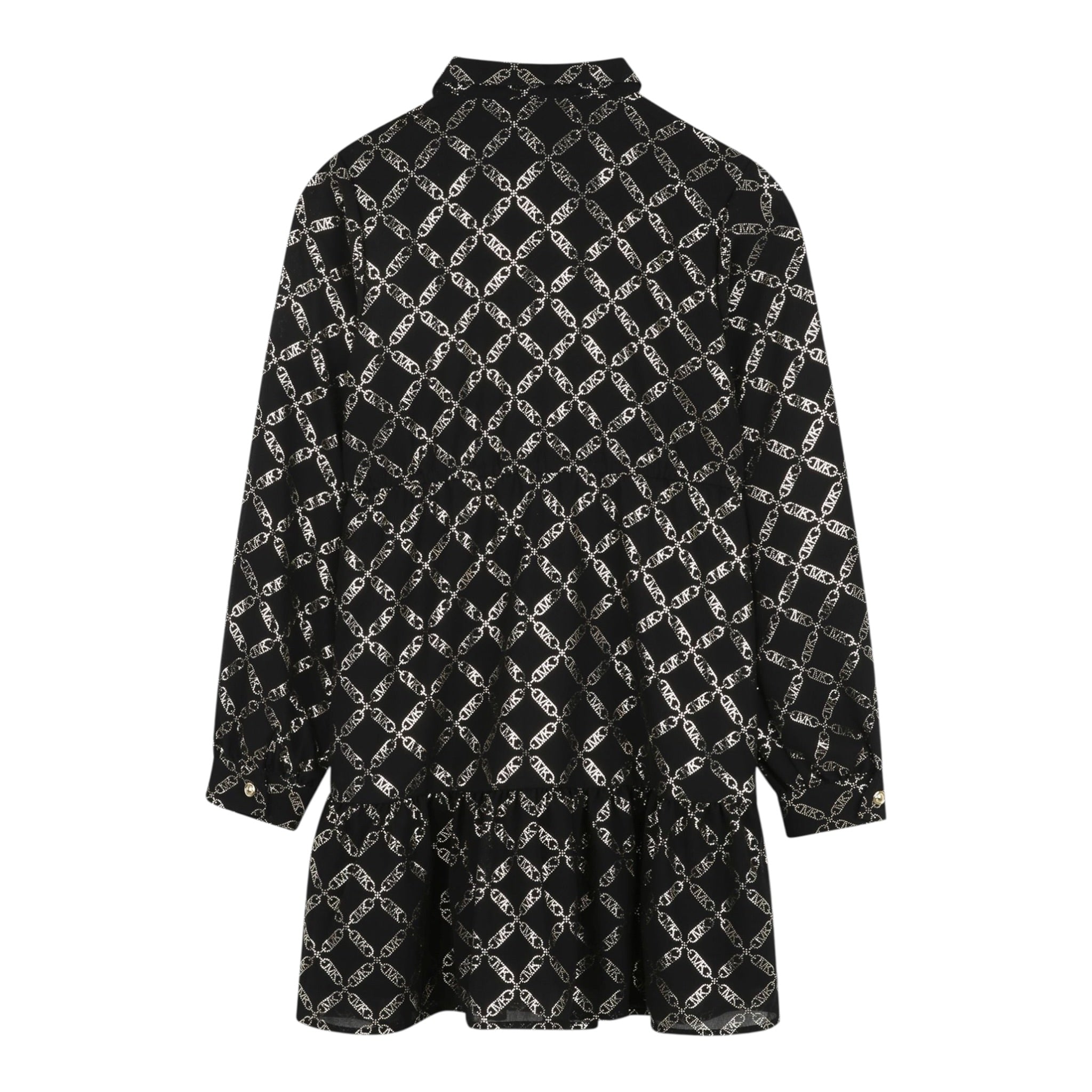 Michael Kors Abito Manica Lunga tinta unita con Loghi Nero per Bambina R30489 NERO MICHAEL KORS 