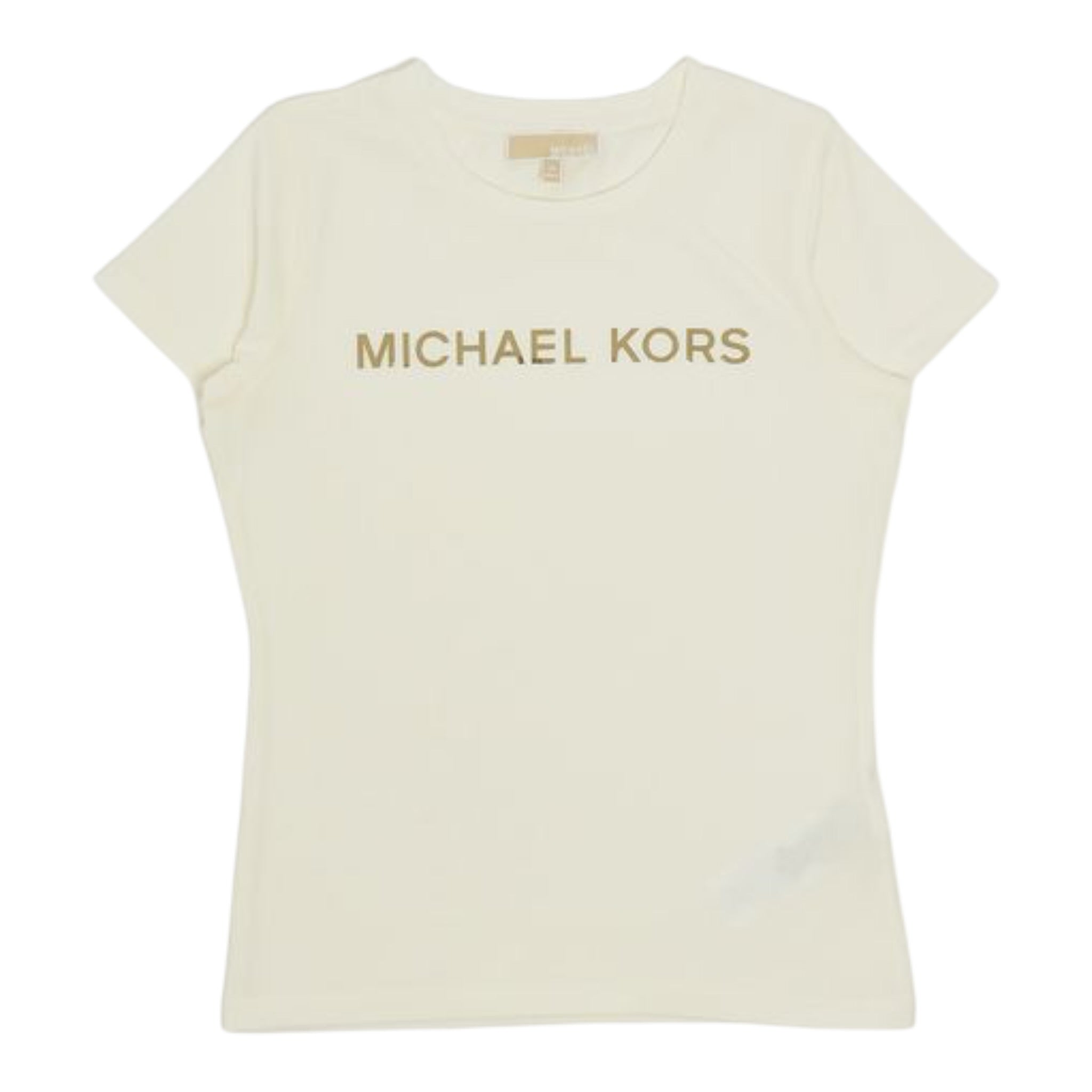 Michael Kors T-Shirt tinta unita con Logo Panna per Neonata R30492 PANNA MICHAEL KORS 